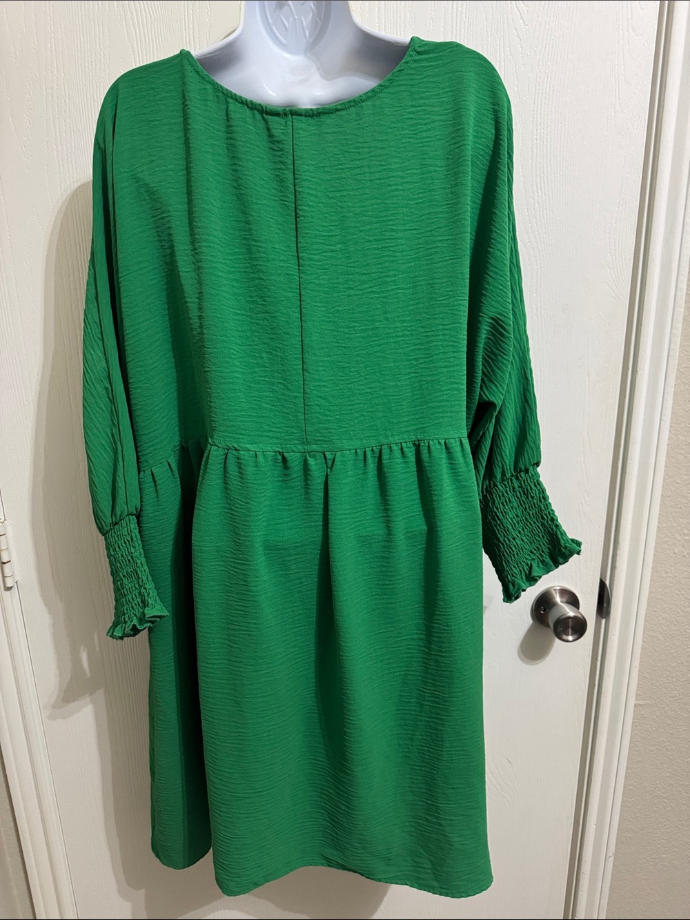 Dokotoo Tunic Dress Flowy Soft Babydoll Empire Waist Crew Neck Smocked Cuff XL - Picture 6 of 10